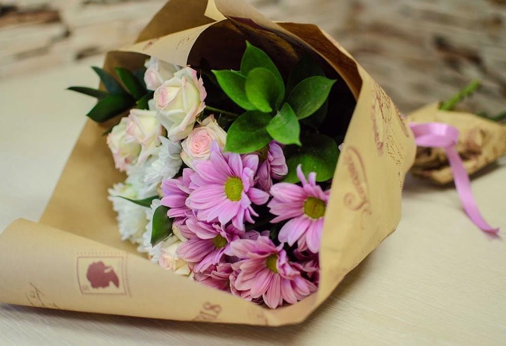 Букет цветов из: Розы и Хризантемы в Тымовское