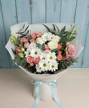 Букет цветов из:  Розы, Лизиантусы и Хризантемы в Тымовское