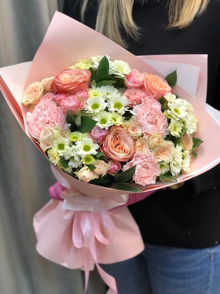 Букет цветов из: Гвоздики, Розы и Хризантемы в Тымовское