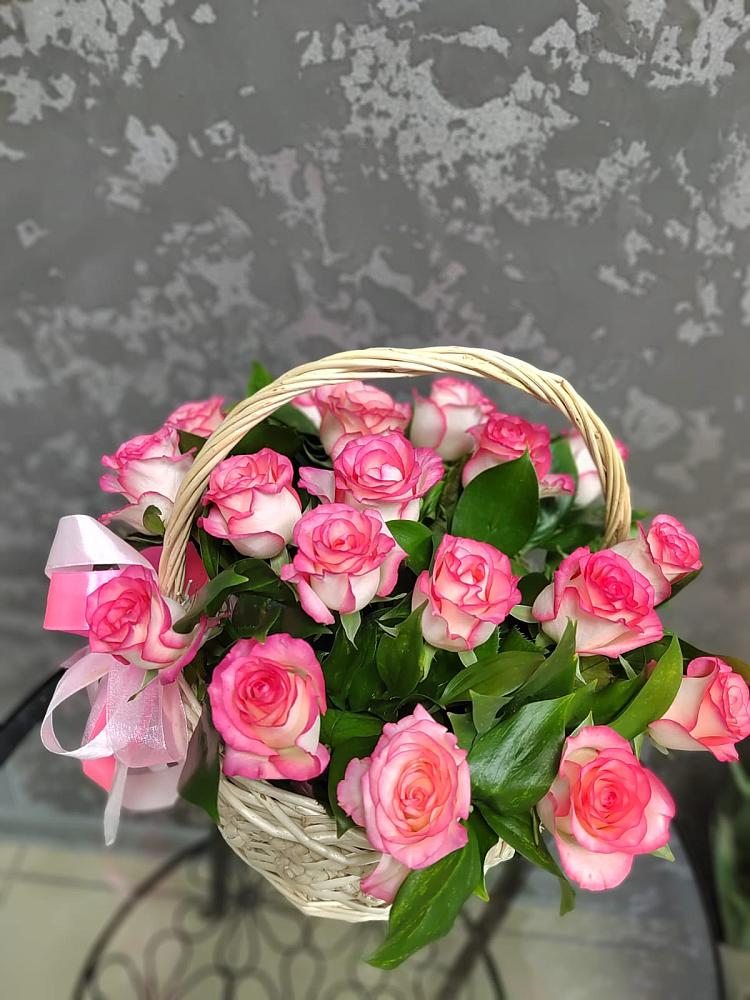 Цветочная композиция из Розы в корзине в Тымовское