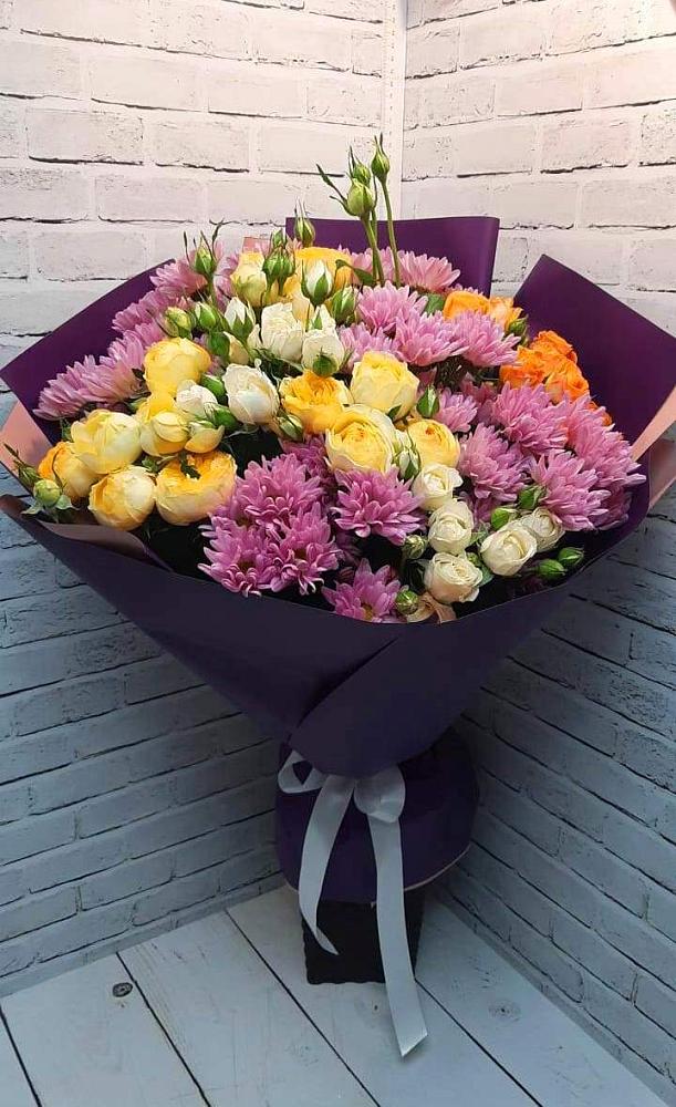 Букет цветов из: Хризантемы и Розы в Тымовское
