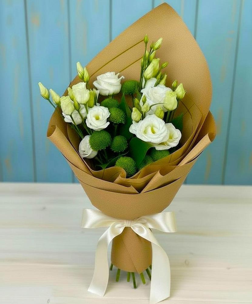 Букет цветов из: Хризантемы и Лизиантусы в Тымовское