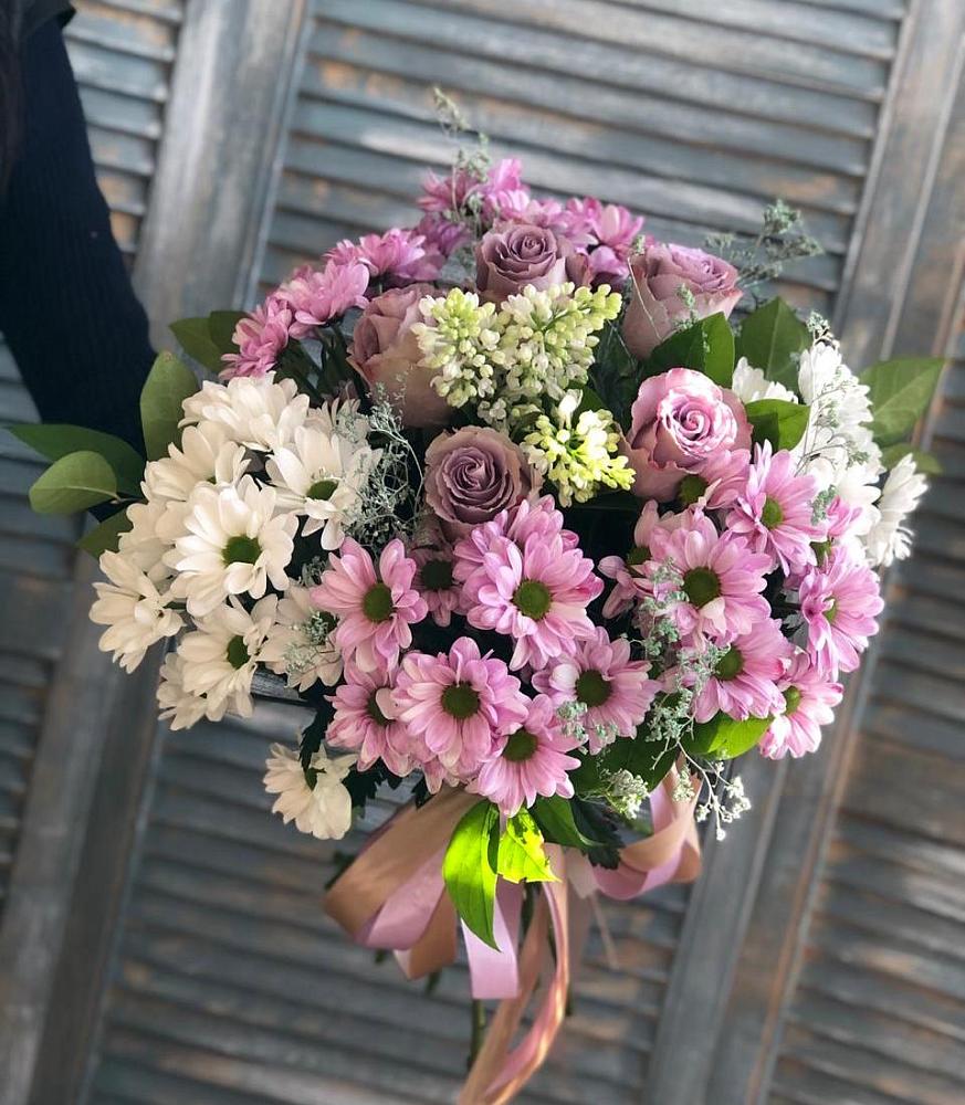 Букет цветов из: Хризантемы и Розы в Тымовское