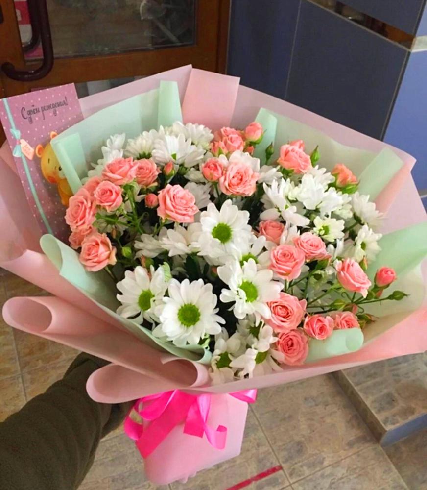 Букет цветов из: Розы и Хризантемы в Тымовское