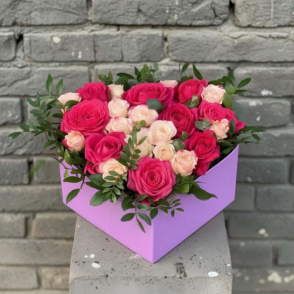 Цветочная композиция из Розы в коробке в Тымовское