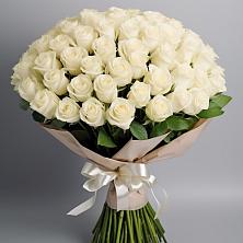 Букет 101 беля роза Белоснежка в Тымовское