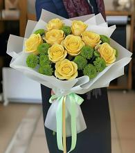 Букет цветов из:  Хризантемы и Розы в Тымовское