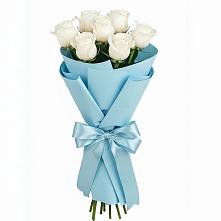 Букет 7 белых роз Проуд в Тымовское