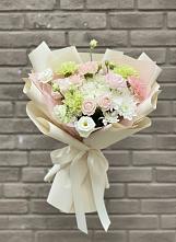 Букет цветов из:  Гвоздики, Розы, Лизиантусы и Хризантемы в Тымовское