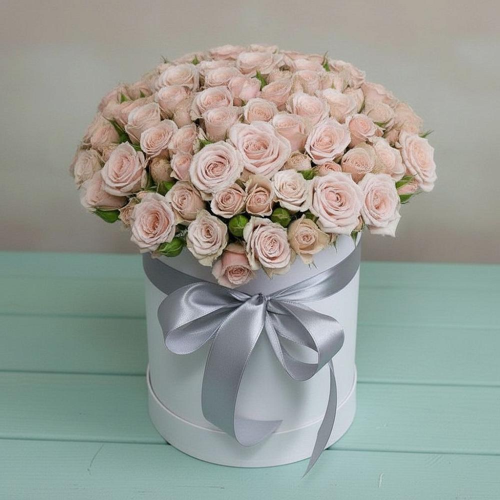 Цветочная композиция из Розы в шляпной коробке в Тымовское